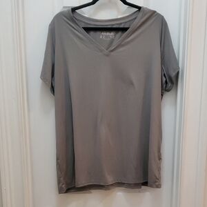 AnyBody Gray Short Sleeve Relaxed T-Shirt